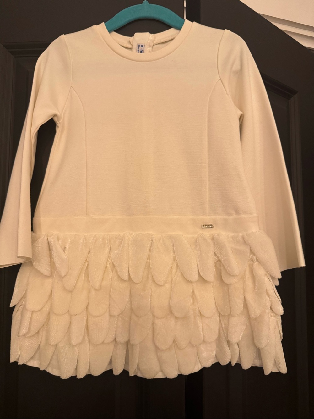 MAYORAL Girl’s White Long Sleeve Dress SZ: 18 months